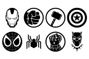 Set of superhero logo icons, an Illustration by MarkoBabii (Thumbnail 2 of 2)
