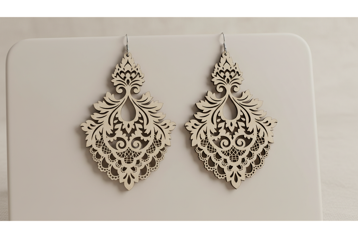 Laser Cut Ornament Earrings, an Illustration by hafijul (Photo 3 of 11)