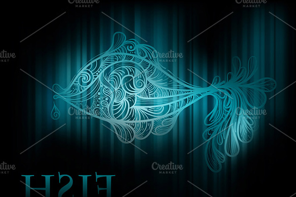 vector background with fish preview 2