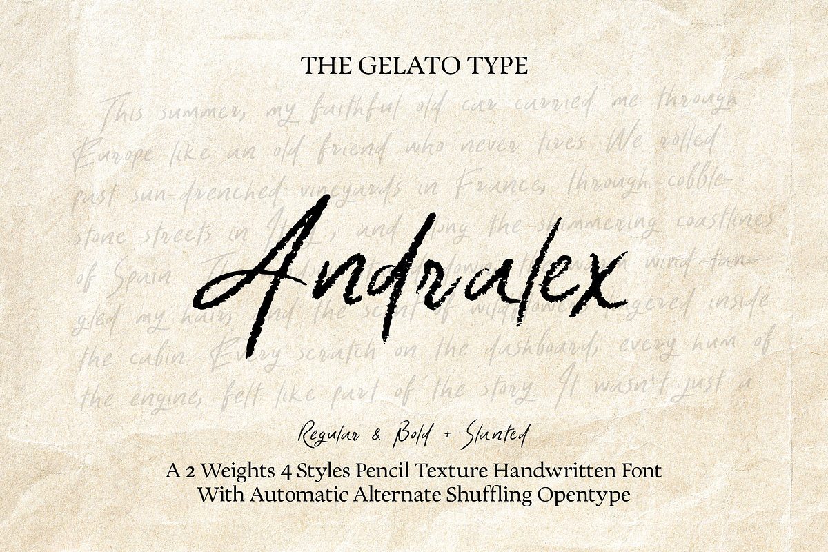 Andralex Handwritten Font, a Handwritten Font by The Gelato Type (Photo 1 of 14)