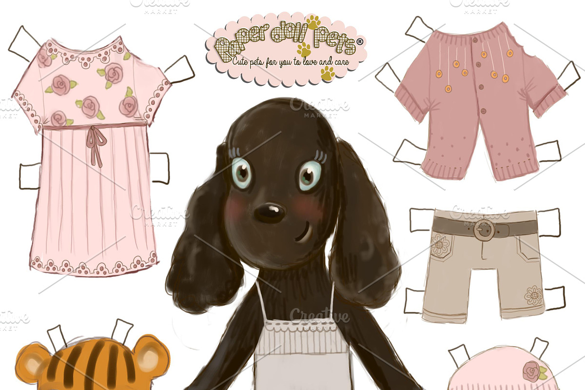 Tiffany Paper Doll - Cocker Spaniel, a Decorative Illustration by Paper Doll Pets (Photo 1 of 3)