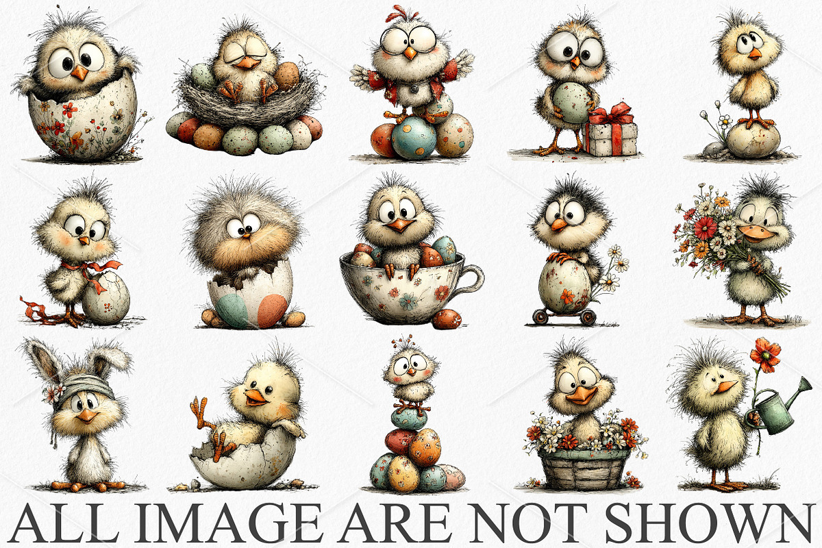 Whimsical Easter Chick Clipart PNG, a Seasonal Illustration by Canvas Craft (Photo 3 of 7)