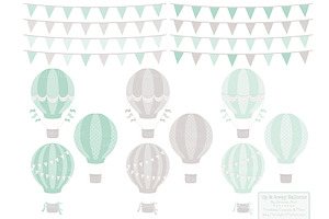 Mint Green Hot Air Balloons