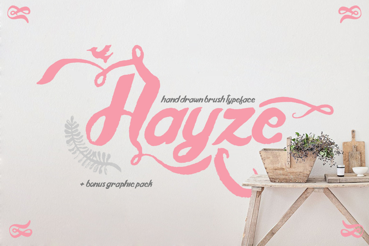 Hayze - Hand Drawn Bush Typeface