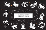 Black and White Zodiac Signs Vector, a Decorative Illustration by Vibérains (Thumbnail 3 of 9)