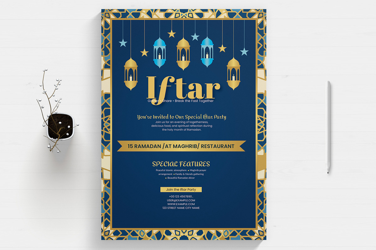 Ramadan Iftar Party flyer, a Flyer Template by MightyDesign (Photo 1 of 8)
