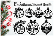 Christmas Ornament Laser Cut Bundle, a Graphic by Creativeshirt (Thumbnail 1 of 16)