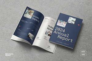Navy Minimal Annual Report Review, a Brochure Template by Neermana