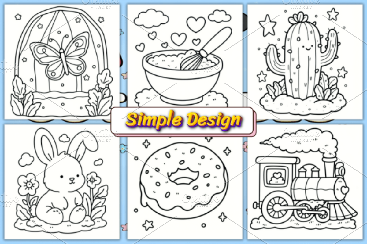 Bold and Easy Cute Vibes Coloring Pa, a Decorative Illustration by Ink Gallery (Photo 2 of 4)