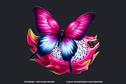 Vibrant Butterfly and Fruit Cliparts, an Animal Illustration by ThatsDesignArt (Thumbnail 3 of 10)