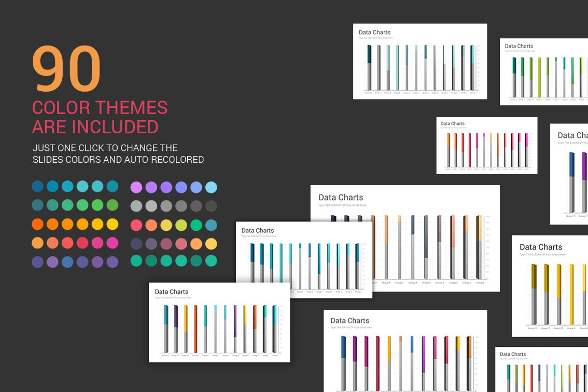 Data Charts PowerPoint Template, a Marketing Template by SlideOne (Photo 2 of 10)