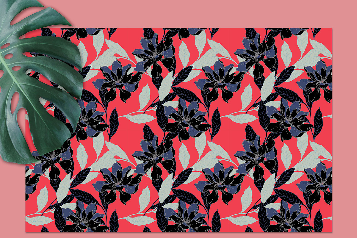 20JPG/EPS Tropical floral pattern, a Pattern Graphic by Theraphosath (Photo 18 of 30)