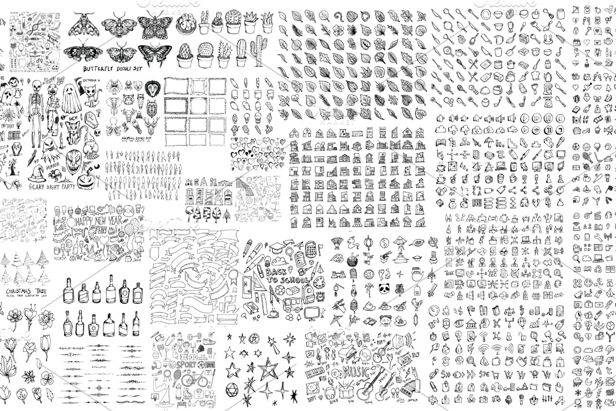 15151 in 1 Doodle Giant bundle, an Object Illustration by TKDoodle (Photo 4 of 144)