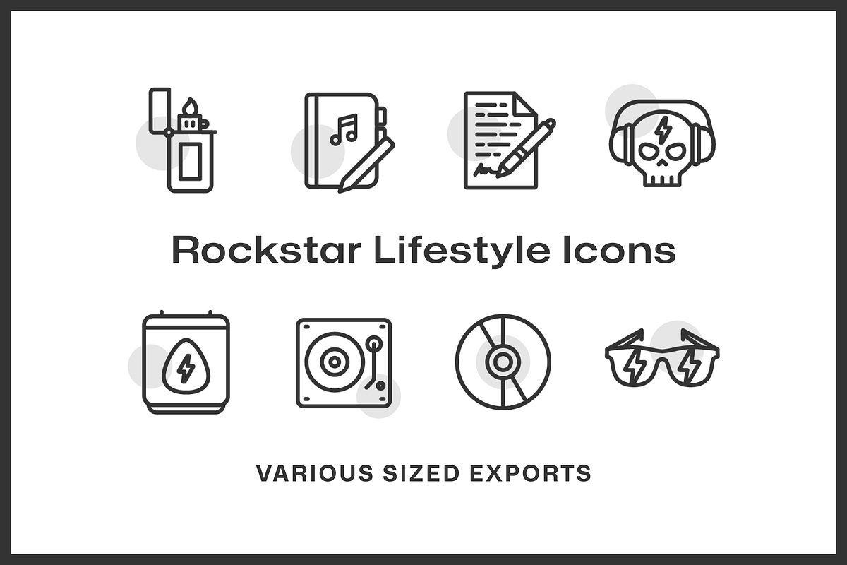 36 Rockstar Lifestyle Icons, an Outline Icon by Furnace (Photo 3 of 4)
