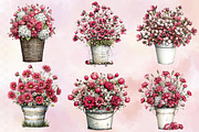 Spring Flower Bucket Sublimation Cli, an Illustration by SVGArt (Thumbnail 2 of 9)