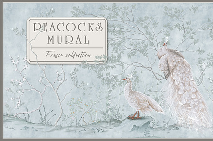 Fresco collection Peacocks mural, a Wallpaper Graphic by Natalia0307