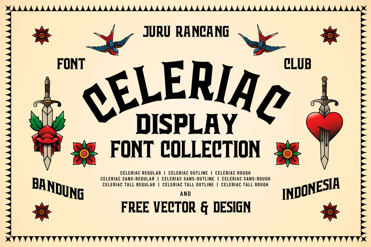 Celeriac + Bonus, a Font by Juru Rancang Studio (Photo 1 of 8)