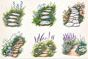 Flower Garden Pathway Clipart, an Illustration by Rose Art (Thumbnail 7 of 7)
