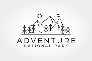 mountain logo design concept line, a Branding & Logo Template by PrastHF