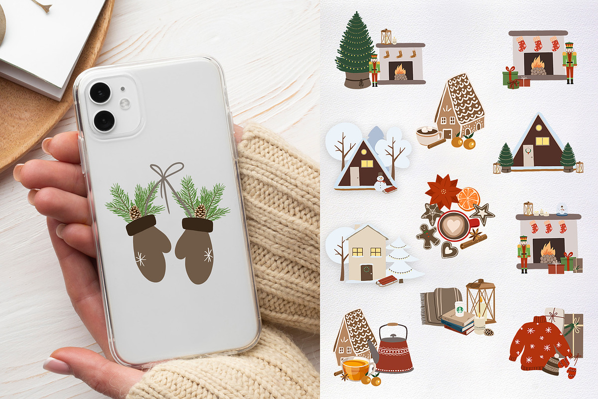 Cozy Christmas. Flat illustrations, a Seasonal Illustration by OZartRoom (Photo 4 of 12)