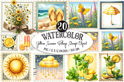 Yellow Summer Postage Stamps Clipart, an Illustration by Designking (Thumbnail 1 of 4)