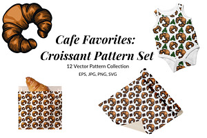 Cafe Favorites: Croissant Patterns, a Pattern Graphic by Elatedowl