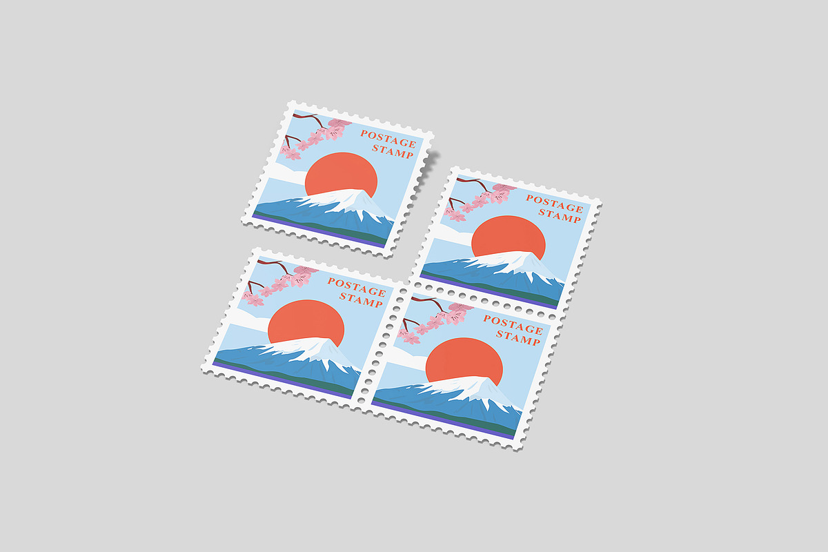 Square Postage Stamp Mockup Bundles, a Flyer Template by Graphic Aesthetic (Photo 21 of 24)