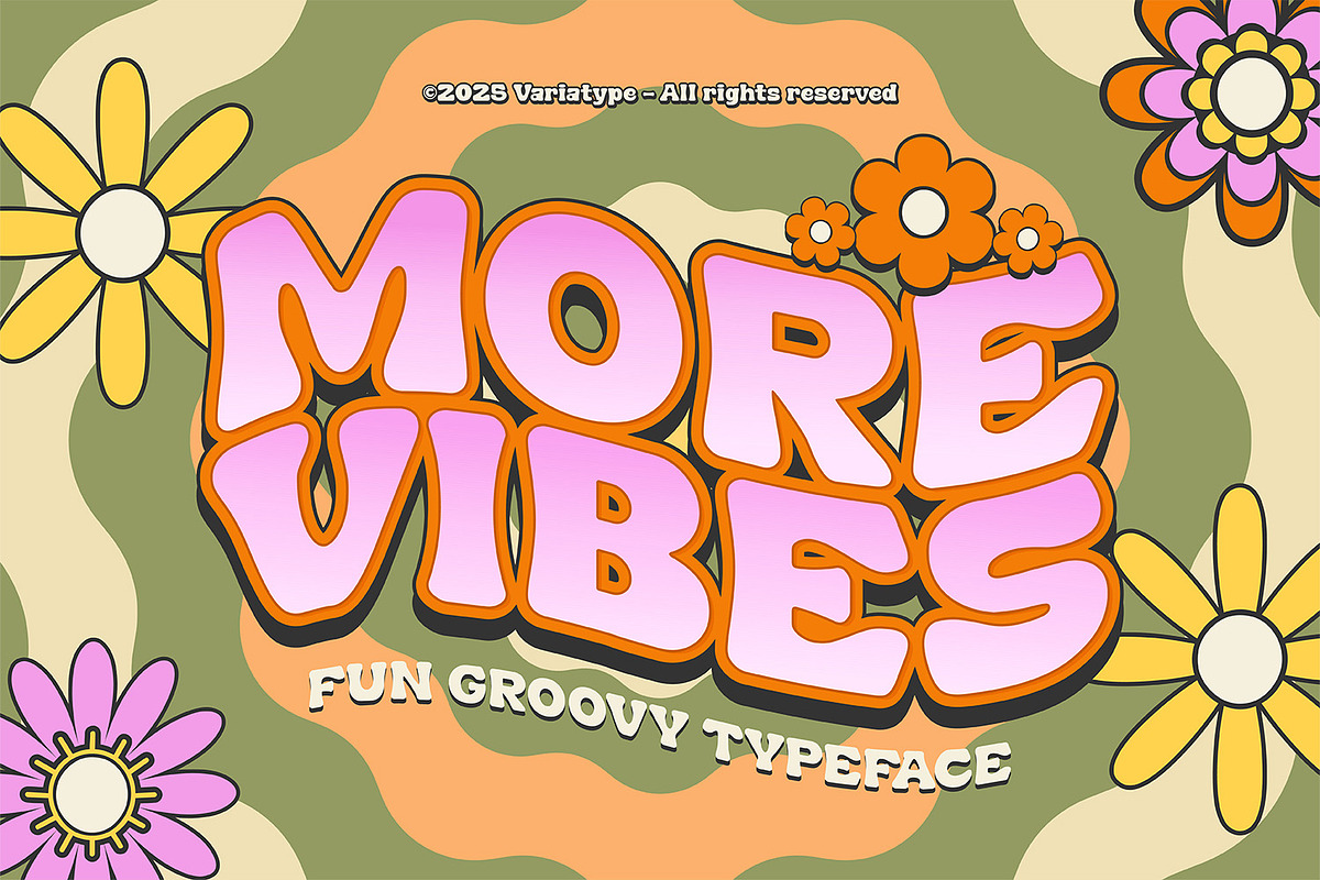 More Vibes – Fun & Groovy Font, a Sans Serif Font by Variatype (Photo 1 of 6)