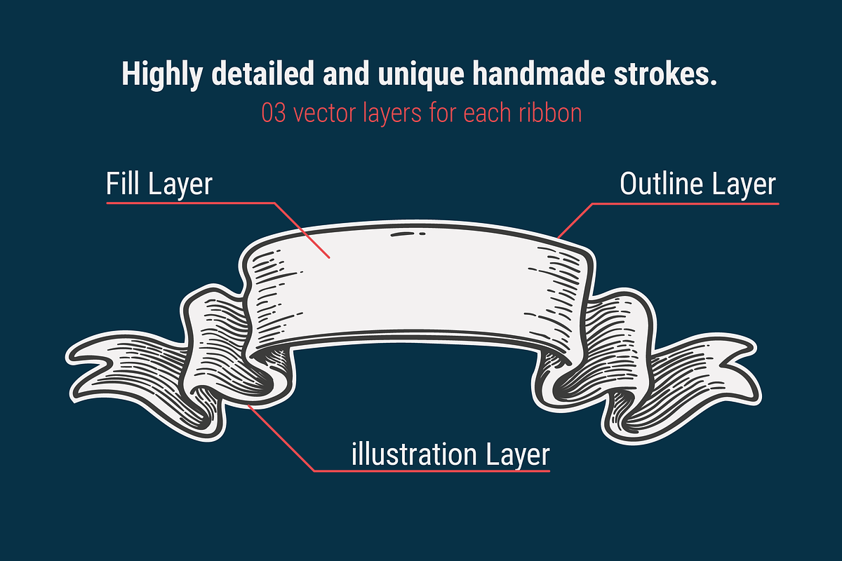 15 Handmade vector Ribbons, a Decorative Illustration by Morfema (Photo 2 of 4)
