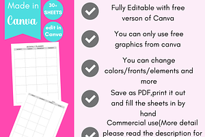 Monthly Planner,Planner Template