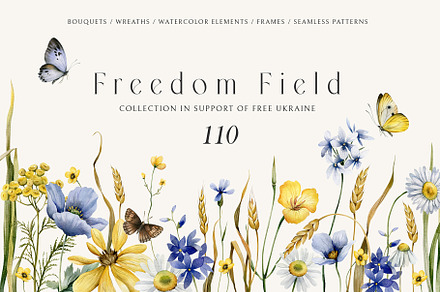 Freedom field. Ukrainian collection, a Texture Illustration by AleksaArt