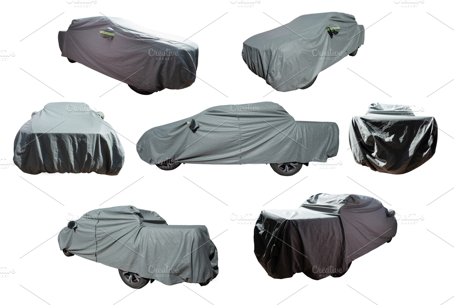 Car truck covered with protective co, a Transportation Photo by PixieMe