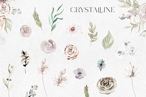 Crystalline - White Floral Clipart