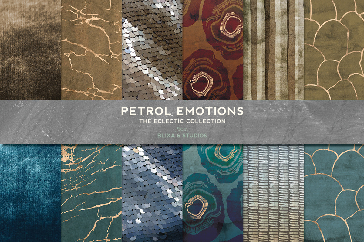 Petrol Emotions Gold Marble & Geodes, a Pattern Graphic by Blixa 6 Studios (Photo 1 of 7)