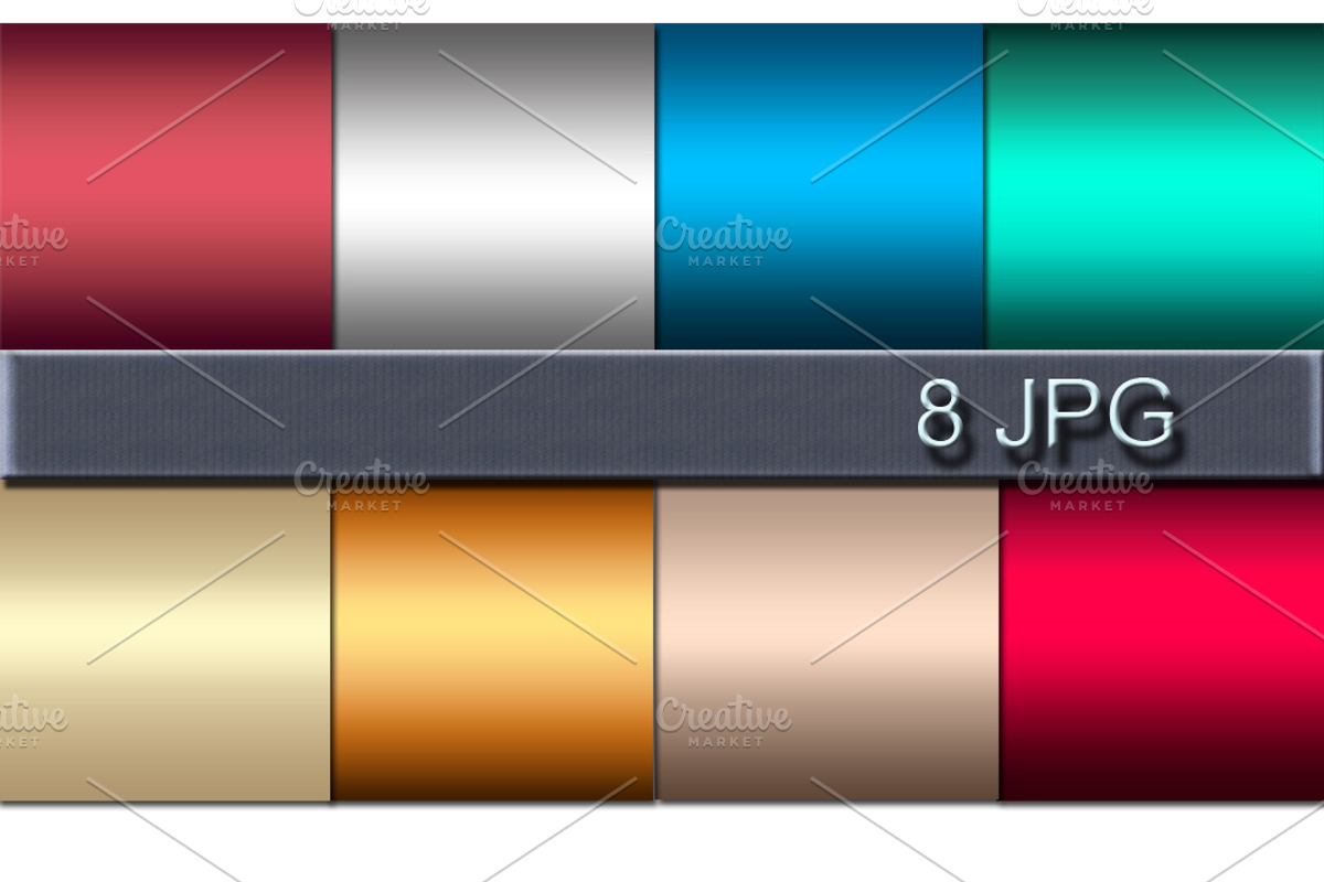 A collection of 8 metallic gradients, a Pattern Graphic by Futurel