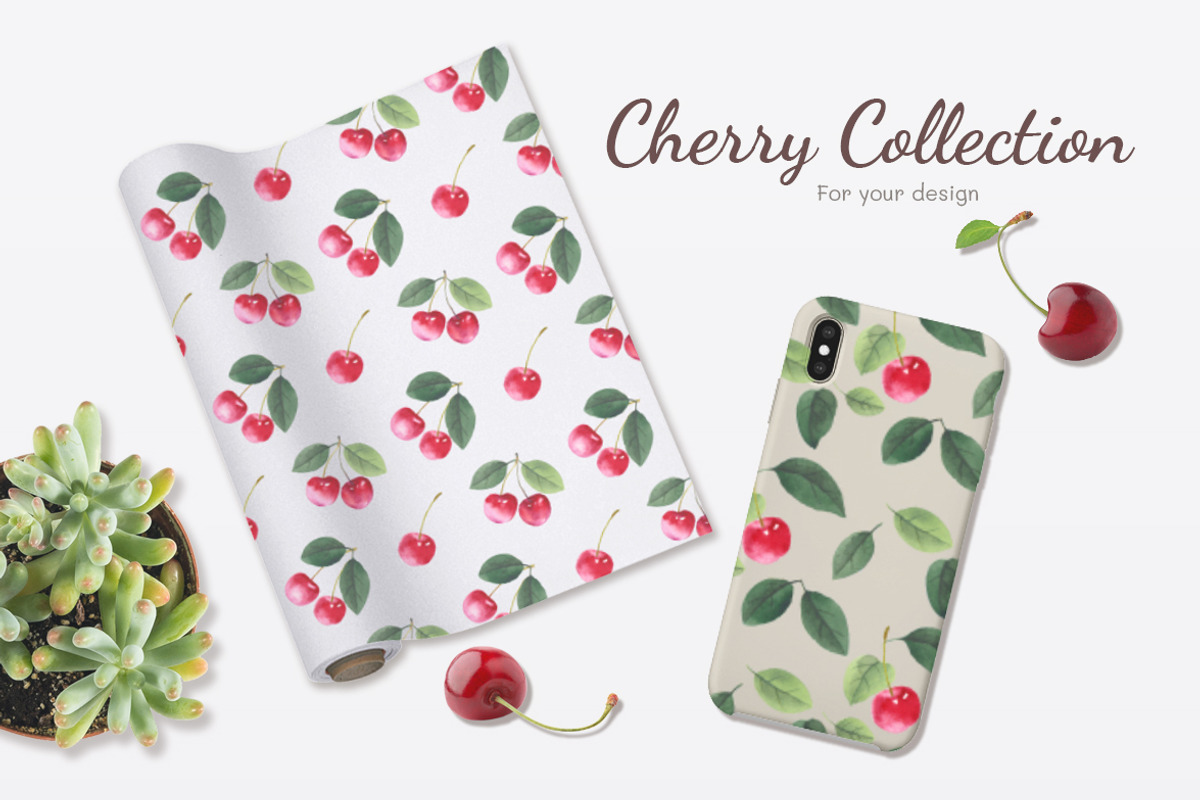 Сherry collection, a Pattern Graphic by oKOLOstyle (Photo 5 of 7)
