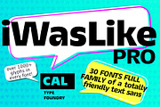 iWasLike Pro - 30 FONTS FULL FAMILY, a Sans Serif Font by California Type Foundry (Thumbnail 1 of 11)