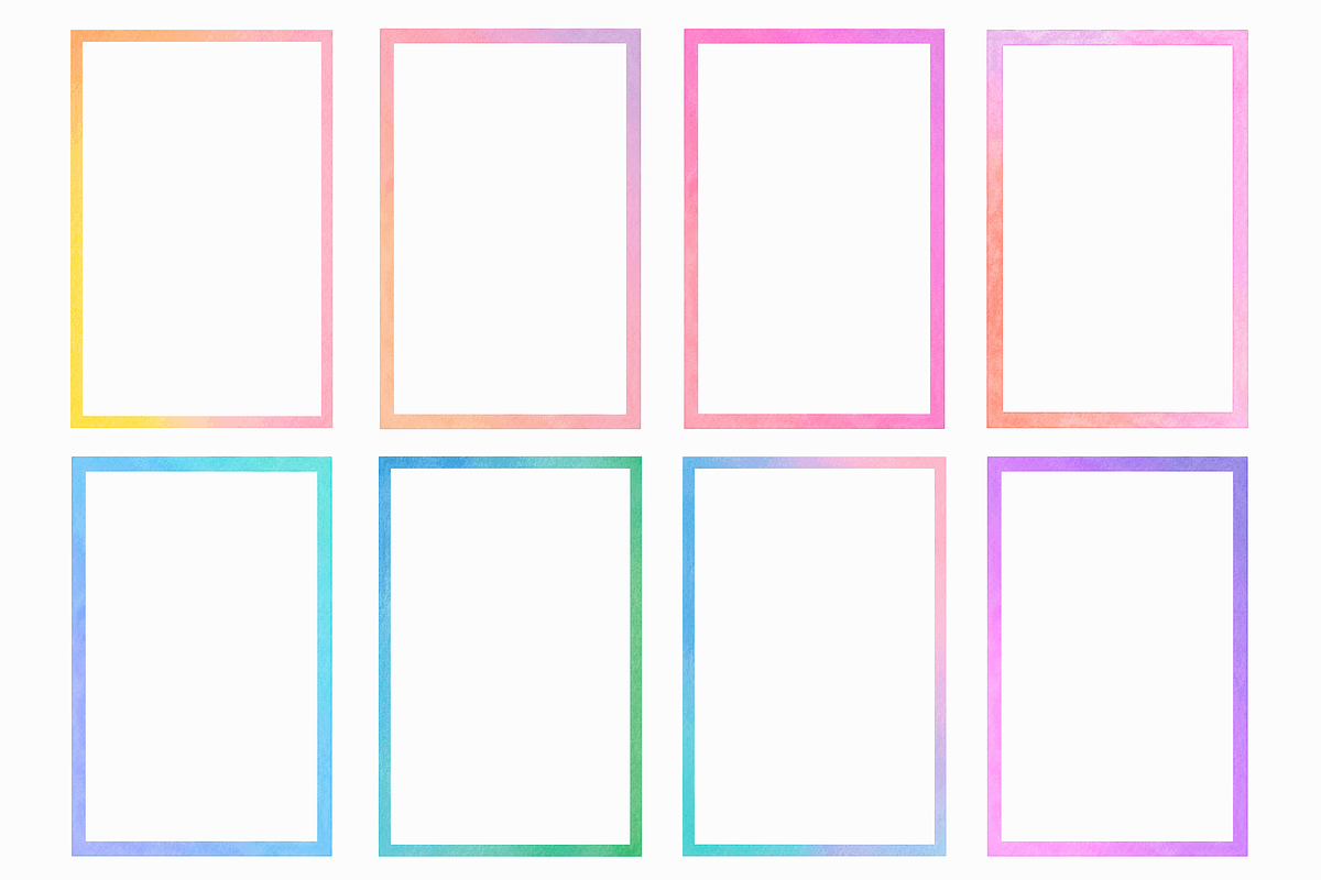 Watercolor Frame Rectangular Border, a Decorative Illustration by Kusumaillustration (Photo 7 of 13)