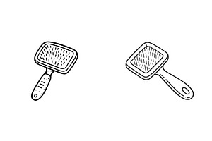 Various styles of hairbrushes, an Illustration by ZinetroN