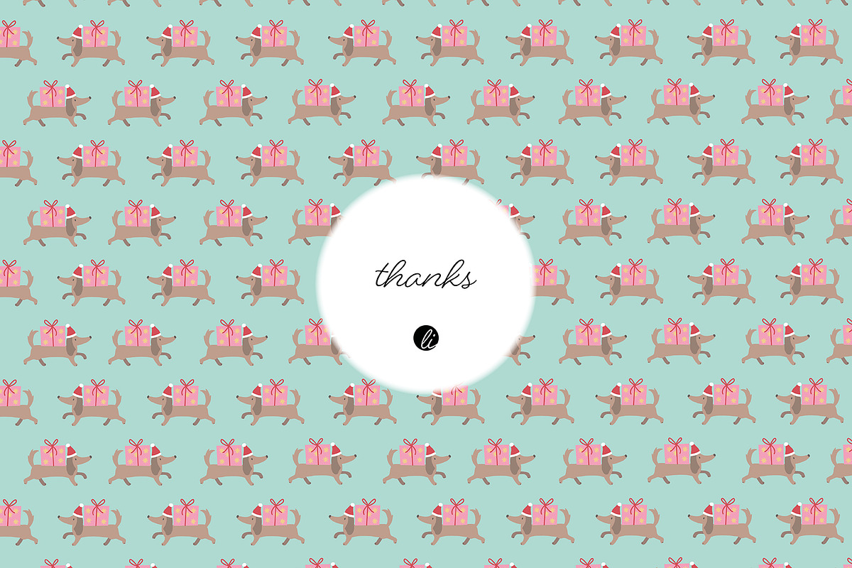 Christmas Dachshund Patterns, an Illustration by Andrea Liesert (Photo 7 of 7)