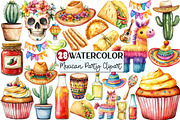 Watercolor Mexican Party Clipart, an Illustration by Rose Art (Thumbnail 1 of 4)
