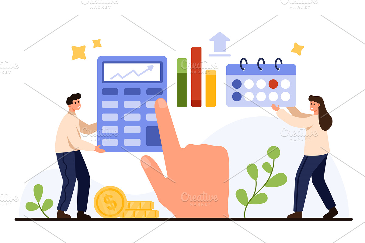 Finance Calculation Task with, a Finance Illustration by Flashvector