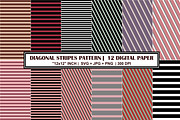 Diagonal Stripe Seamless Pattern Set, a Pattern Graphic by Gfx Expert Team (Thumbnail 1 of 3)