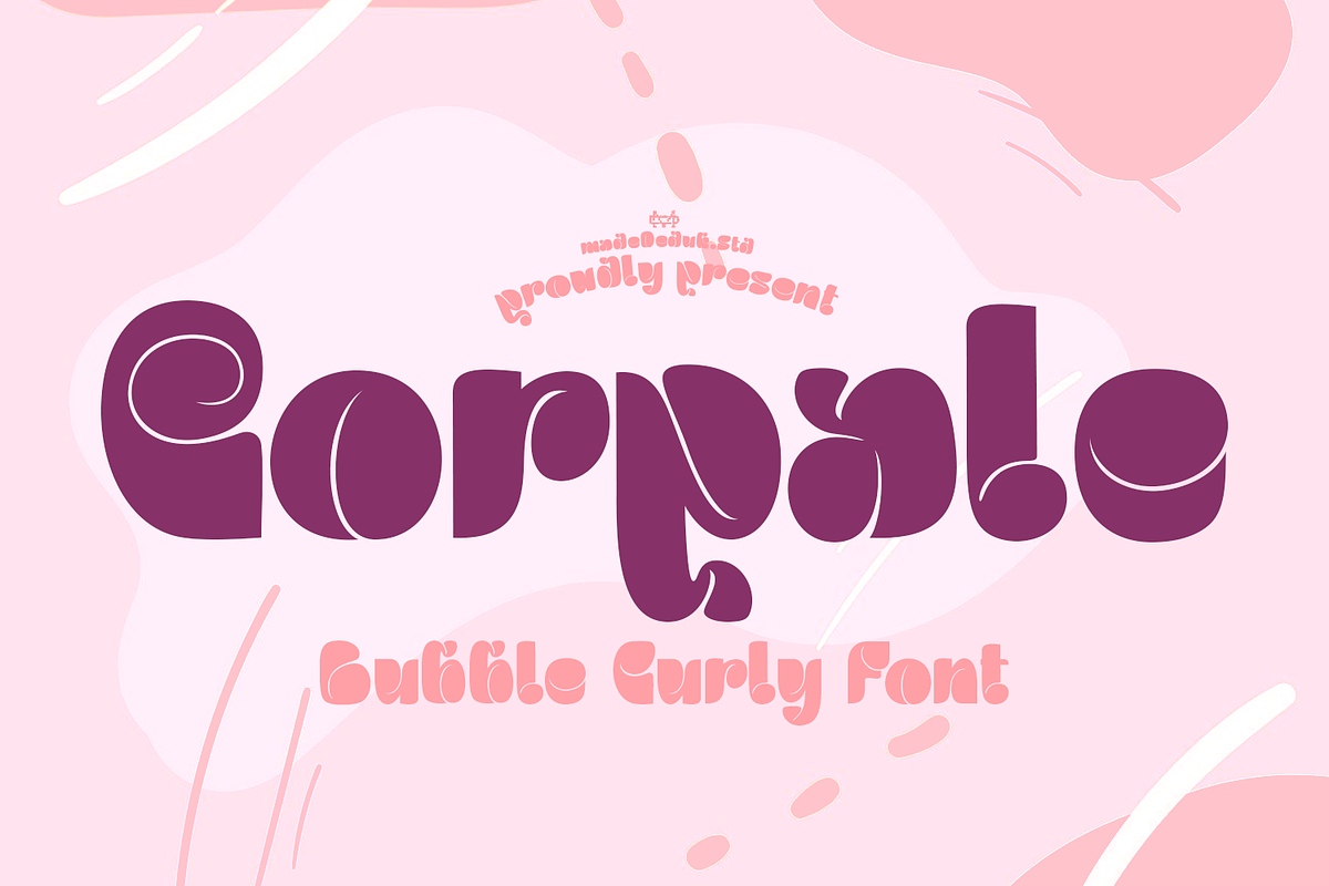 Corpale Bubble Curly Font, a Font by madeDeduk (Photo 1 of 8)
