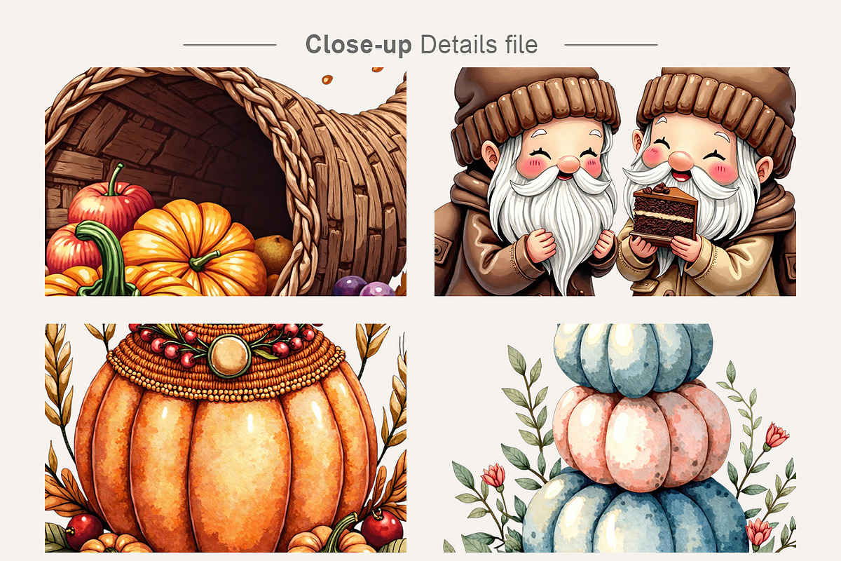 Fall Harvest & Winter Gnome Clipart, an Illustration by Artnoy (Photo 4 of 8)