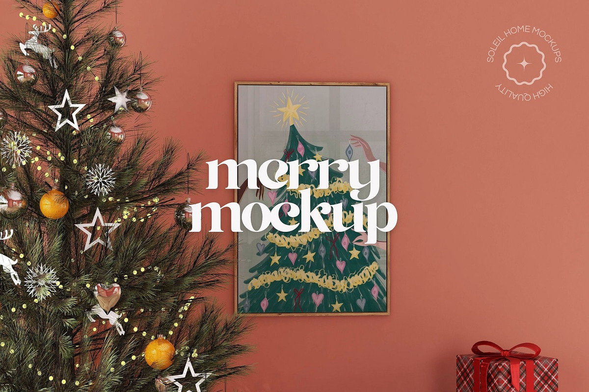 Christmas frame mockup bundle —MERRY, a Product Mockup by SoleilHomeMockups (Photo 1 of 12)