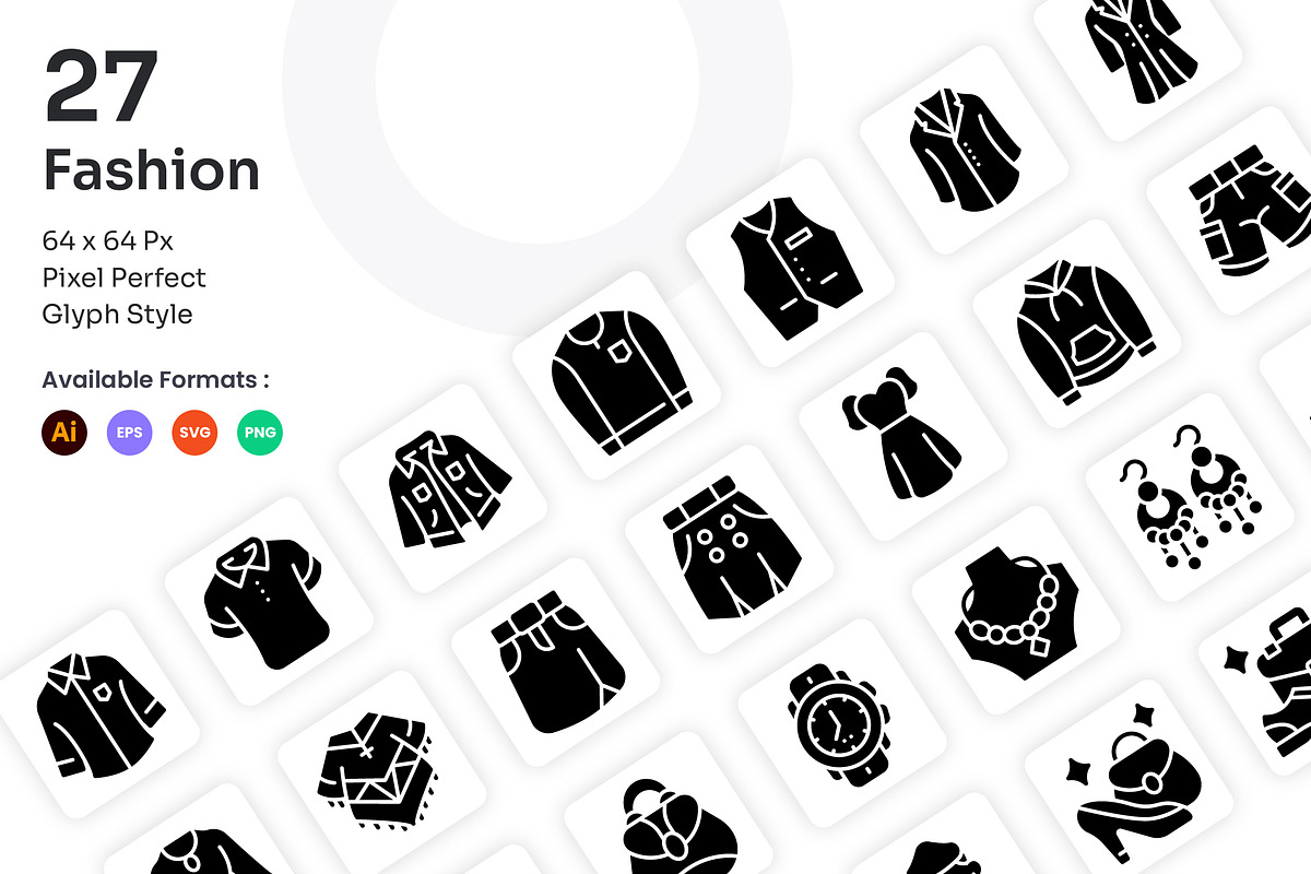 Fashion Icons Set - Glyph, a Solid Icon by Kmg Design (Photo 1 of 2)