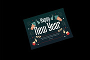 Green New Year Greeting Card, a Card Template by Neermana (Thumbnail 3 of 4)