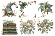 Vintage Floral Christmas Clipart Bun, an Illustration by Daily.Designs (Thumbnail 3 of 5)
