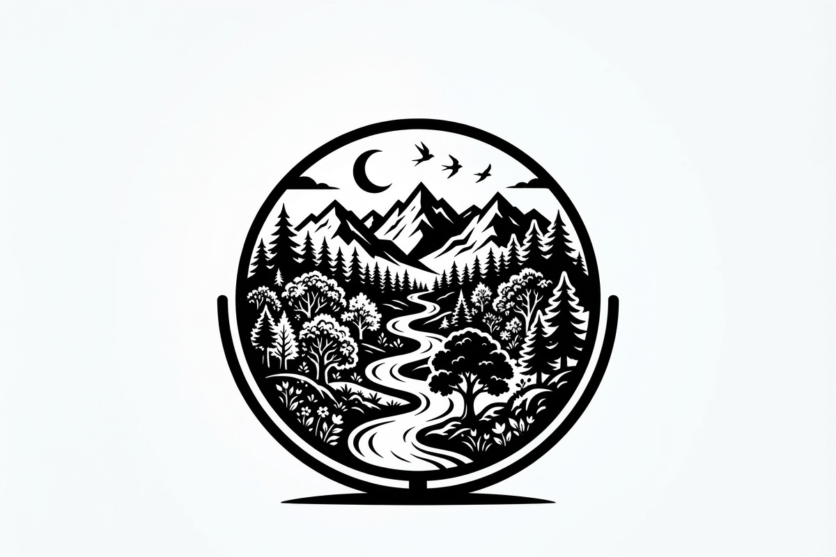 60 Eco Globe Landscape Silhouette, a Technology Illustration by Amazin_art (Photo 3 of 44)